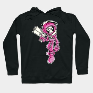 Pink Skeleton Astronaut Hoodie